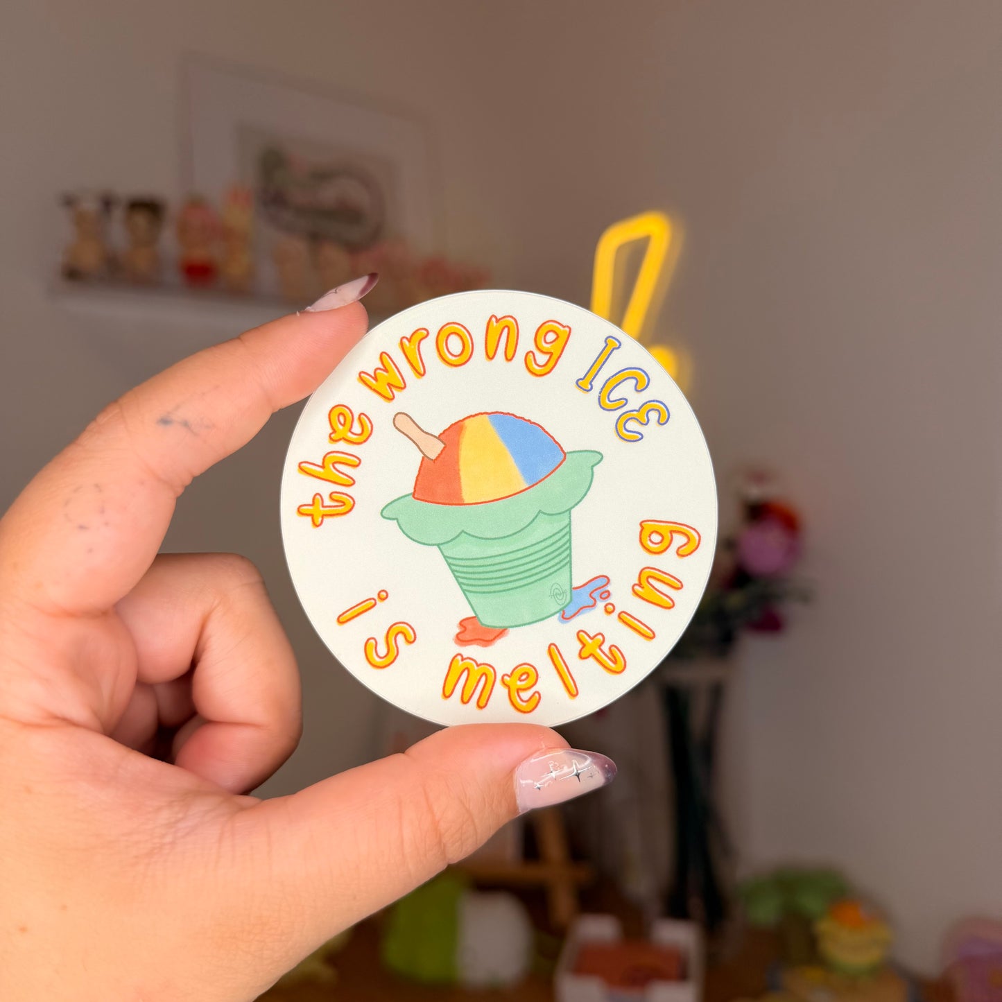 ICE melts sticker