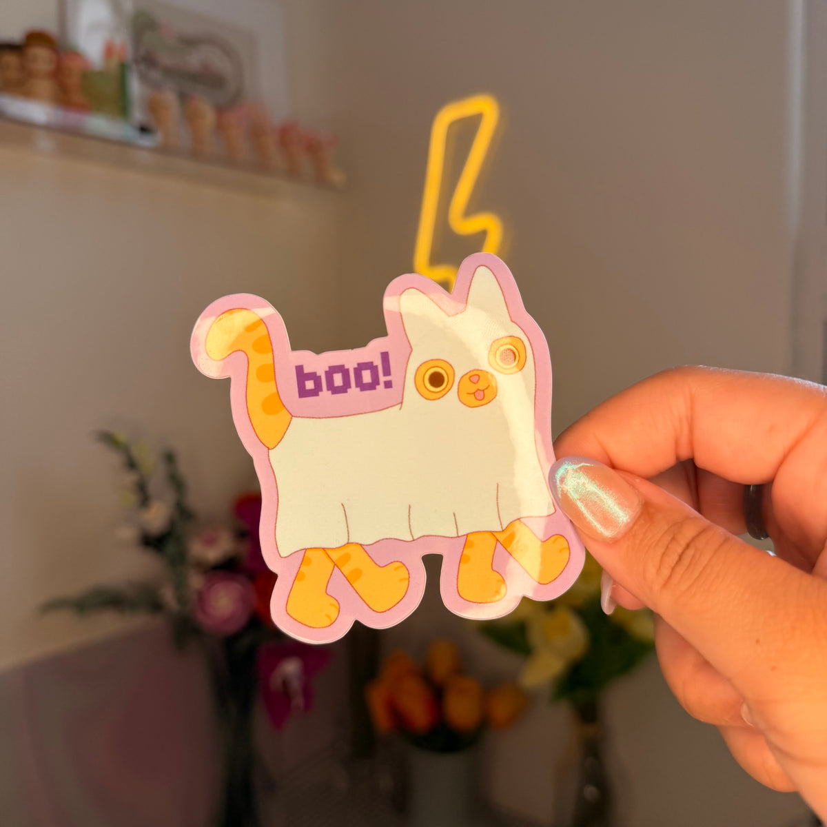cat ghost sticker