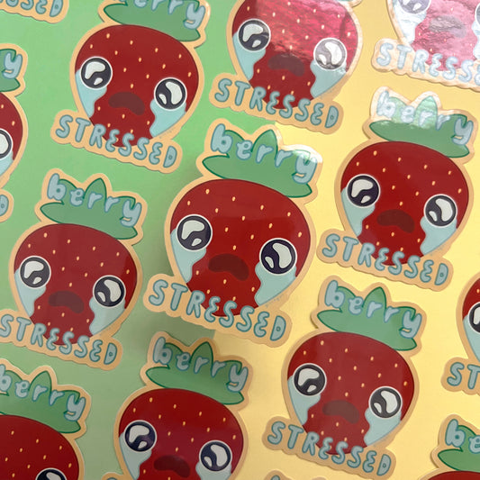 berry stressed sticker