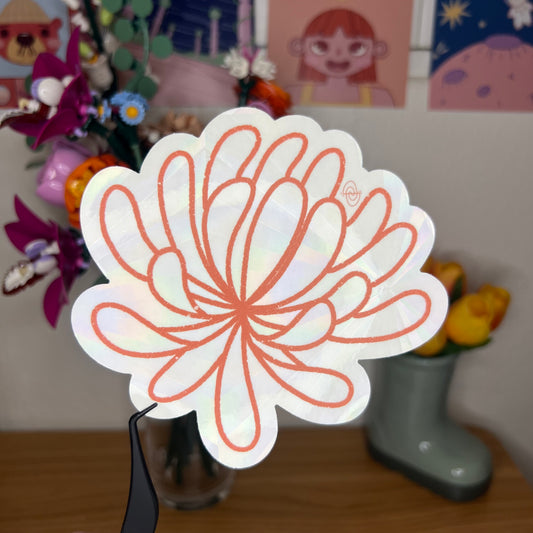 chrysanthemum suncatcher decal