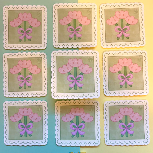 flower stamp sticker