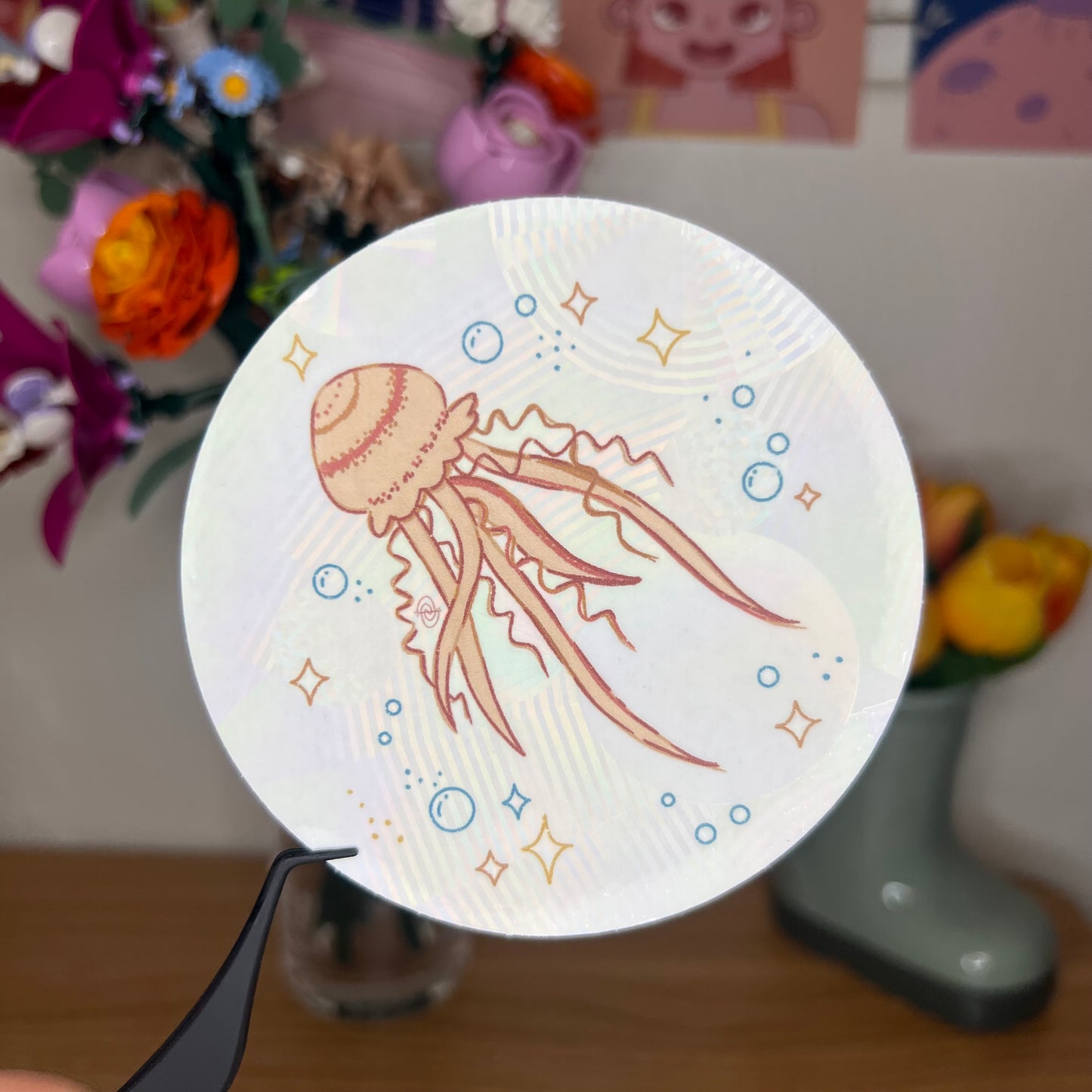 jellyfish suncatcher decal