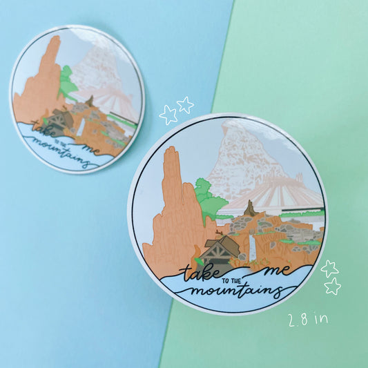 take me to the mountains sticker