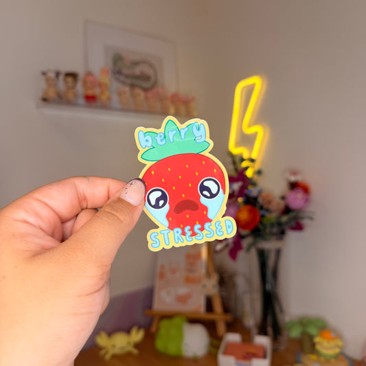 berry stressed sticker