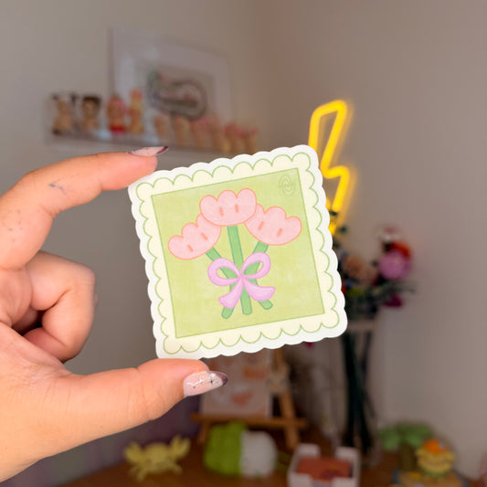 flower stamp sticker