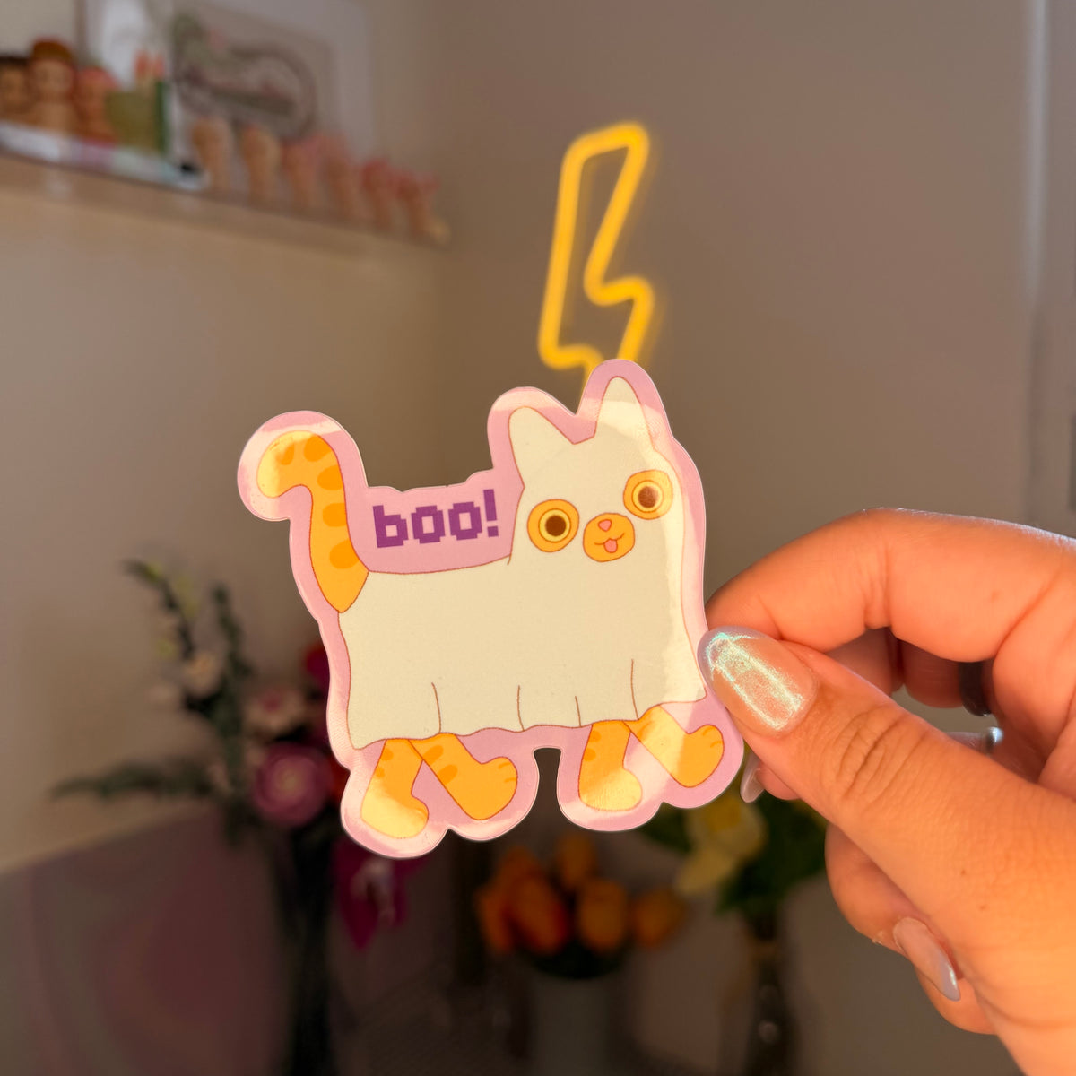 cat ghost sticker