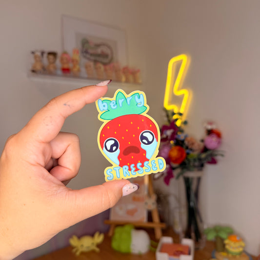 berry stressed sticker
