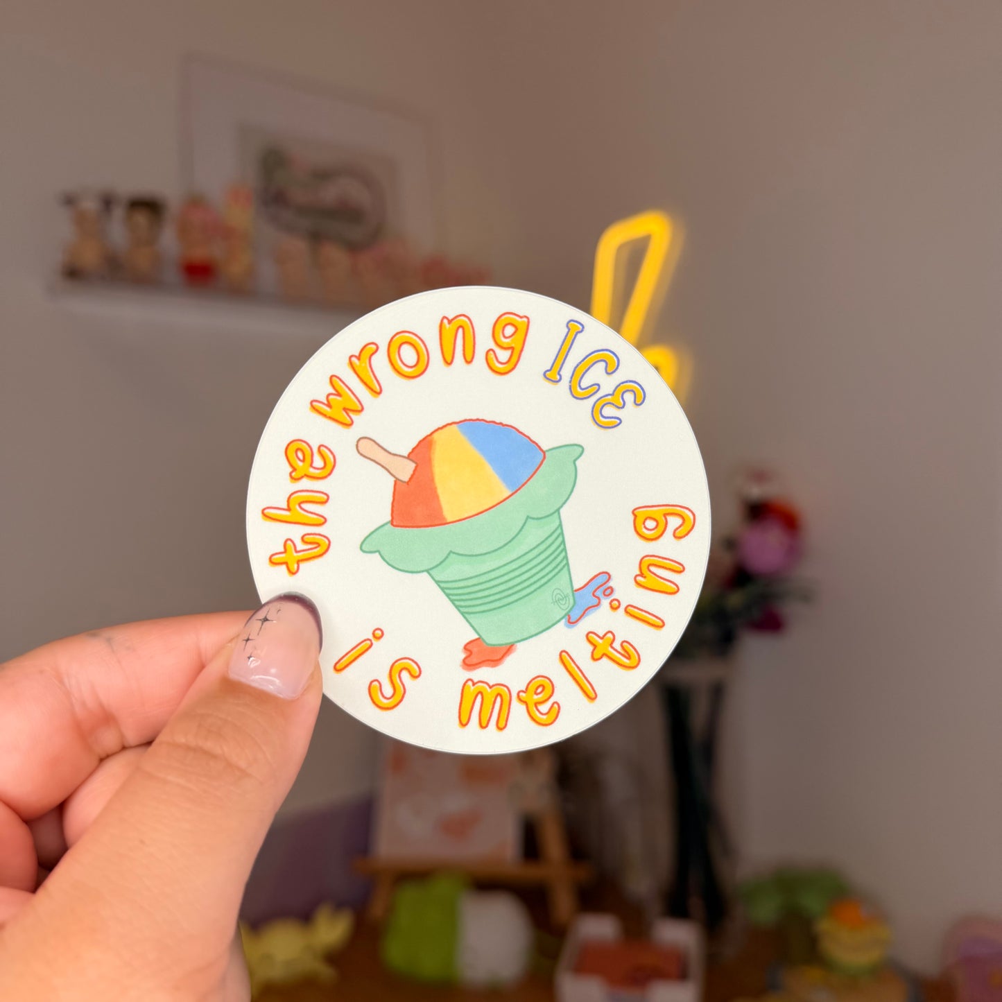 ICE melts sticker