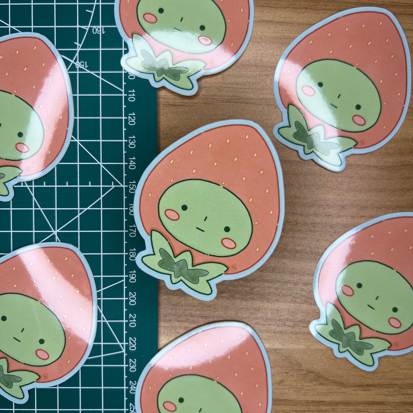 curious strawberry sticker